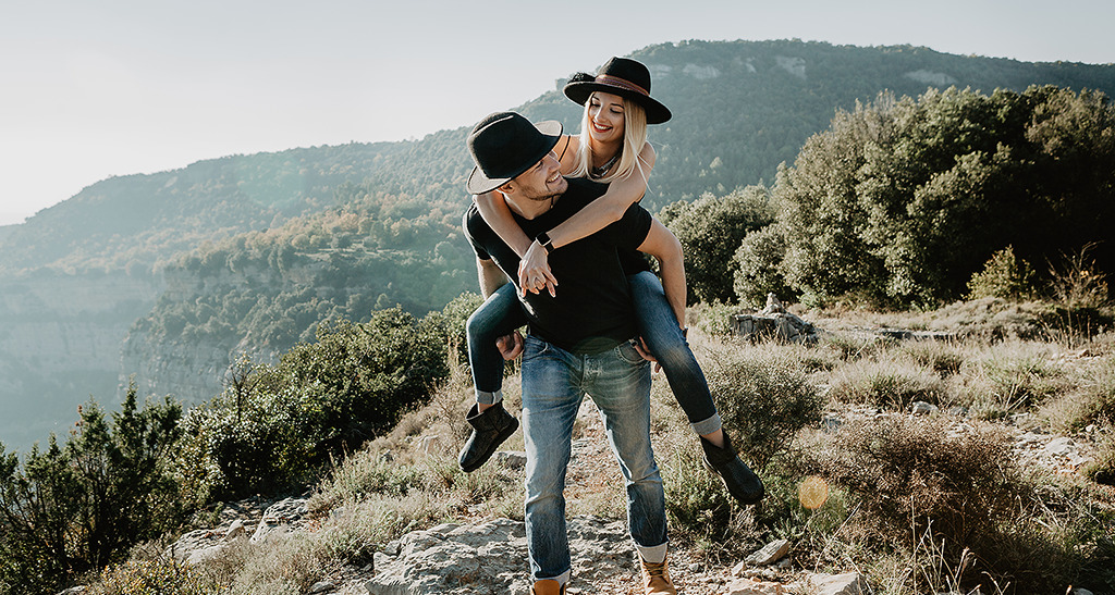 Couple in mountains